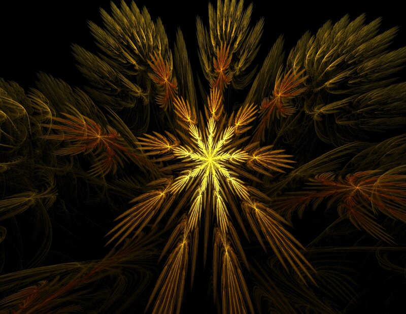 Golden Fractal Explosion — Gold