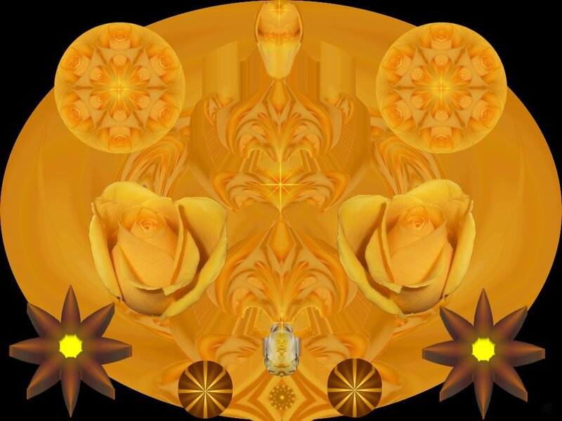 Golden fractal floral design