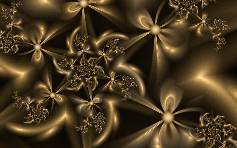golden fractal floral pattern