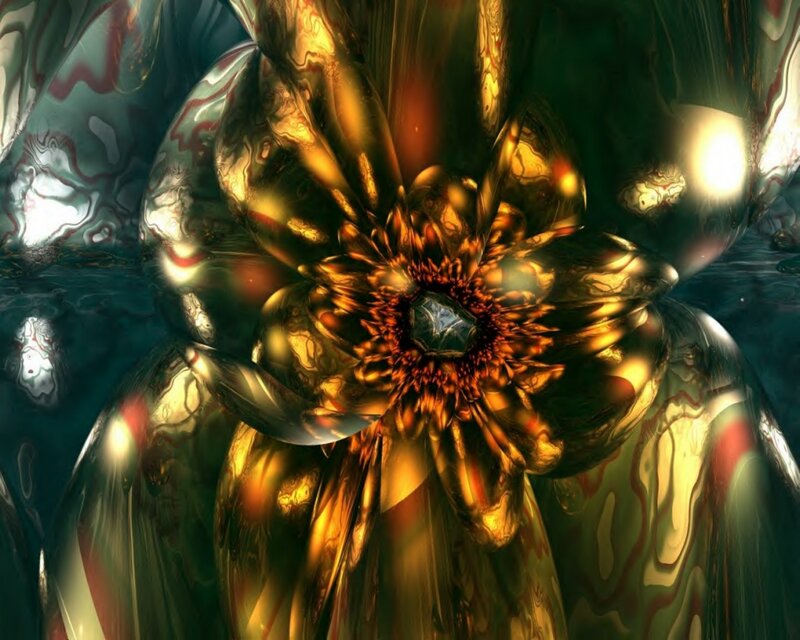 golden fractal flower