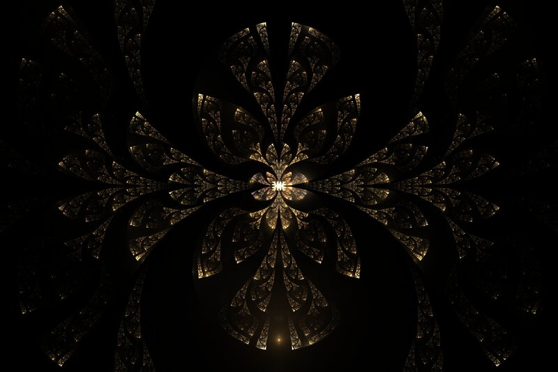 Golden fractal flower design