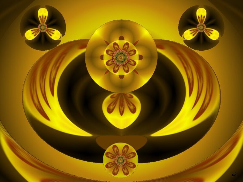 Golden fractal flower design