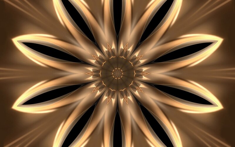Golden fractal flower design