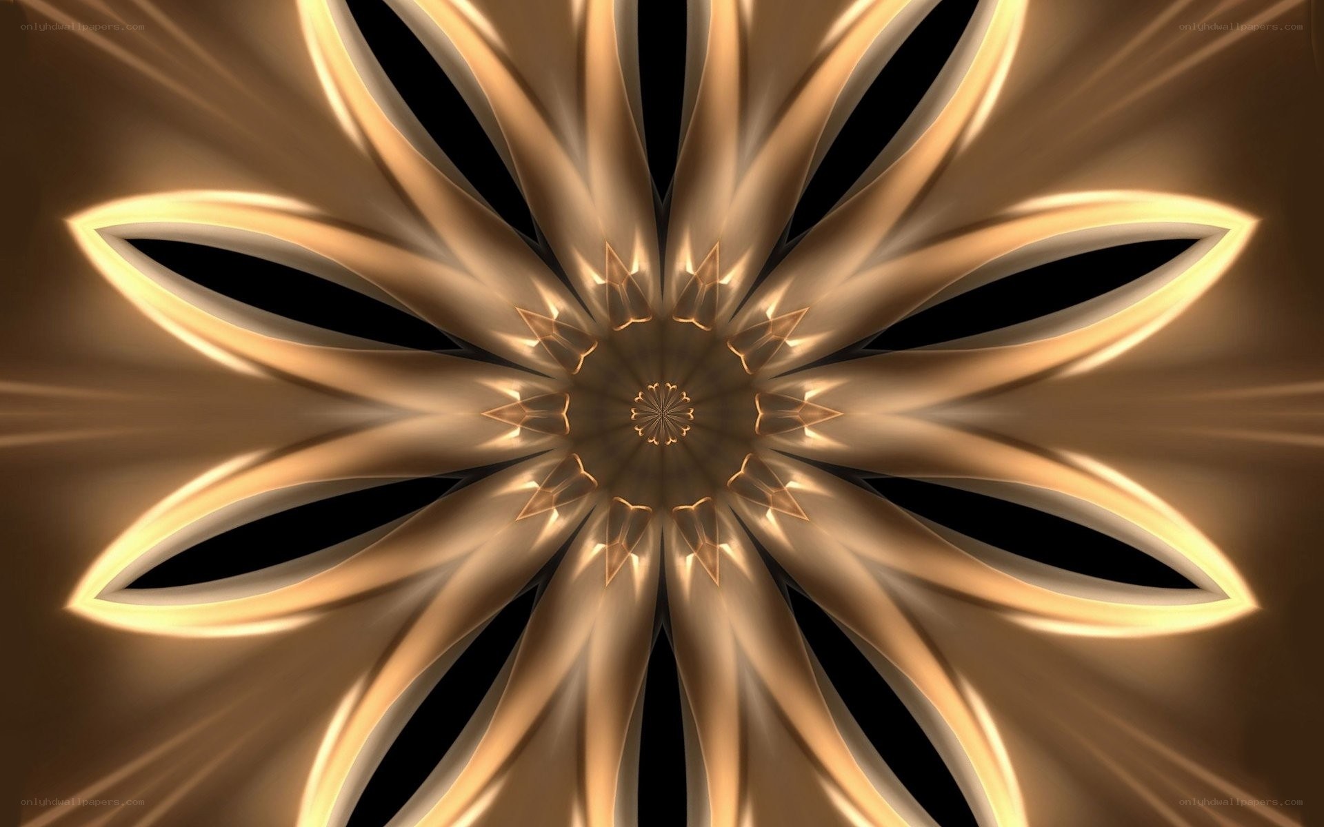 Golden fractal flower design