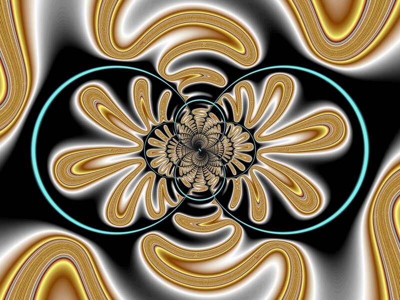 Golden Fractal Flower — Gold, Hypnotic