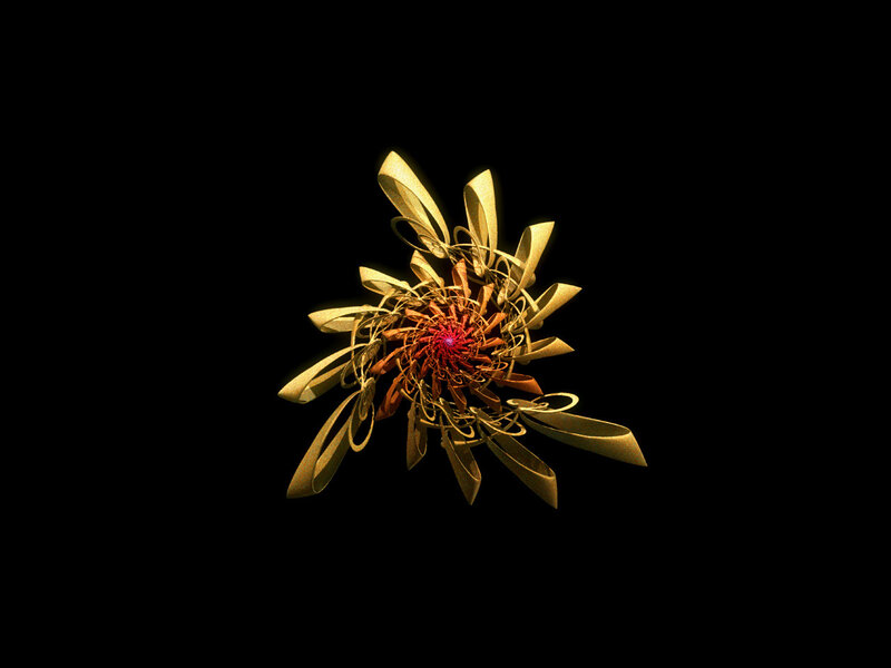 Golden Fractal Flower — Gold, Mysterious