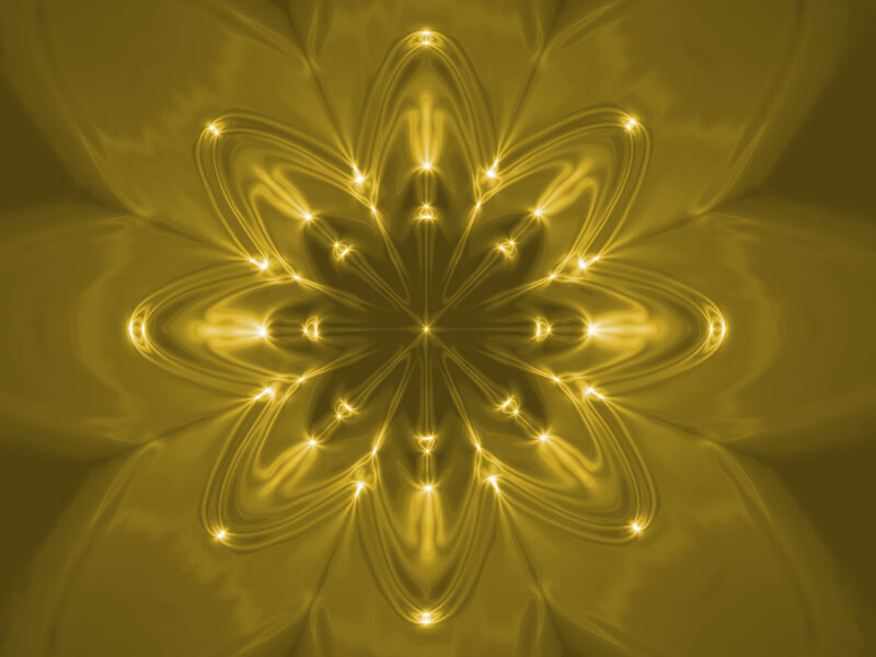 golden fractal flower pattern