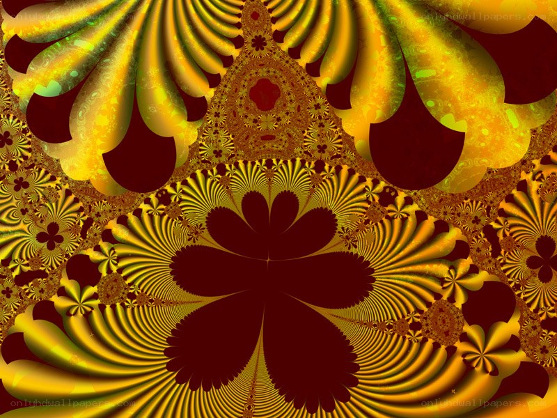 Golden fractal flower pattern