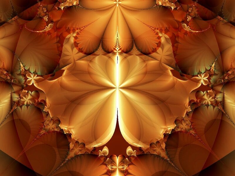 Golden fractal flower pattern