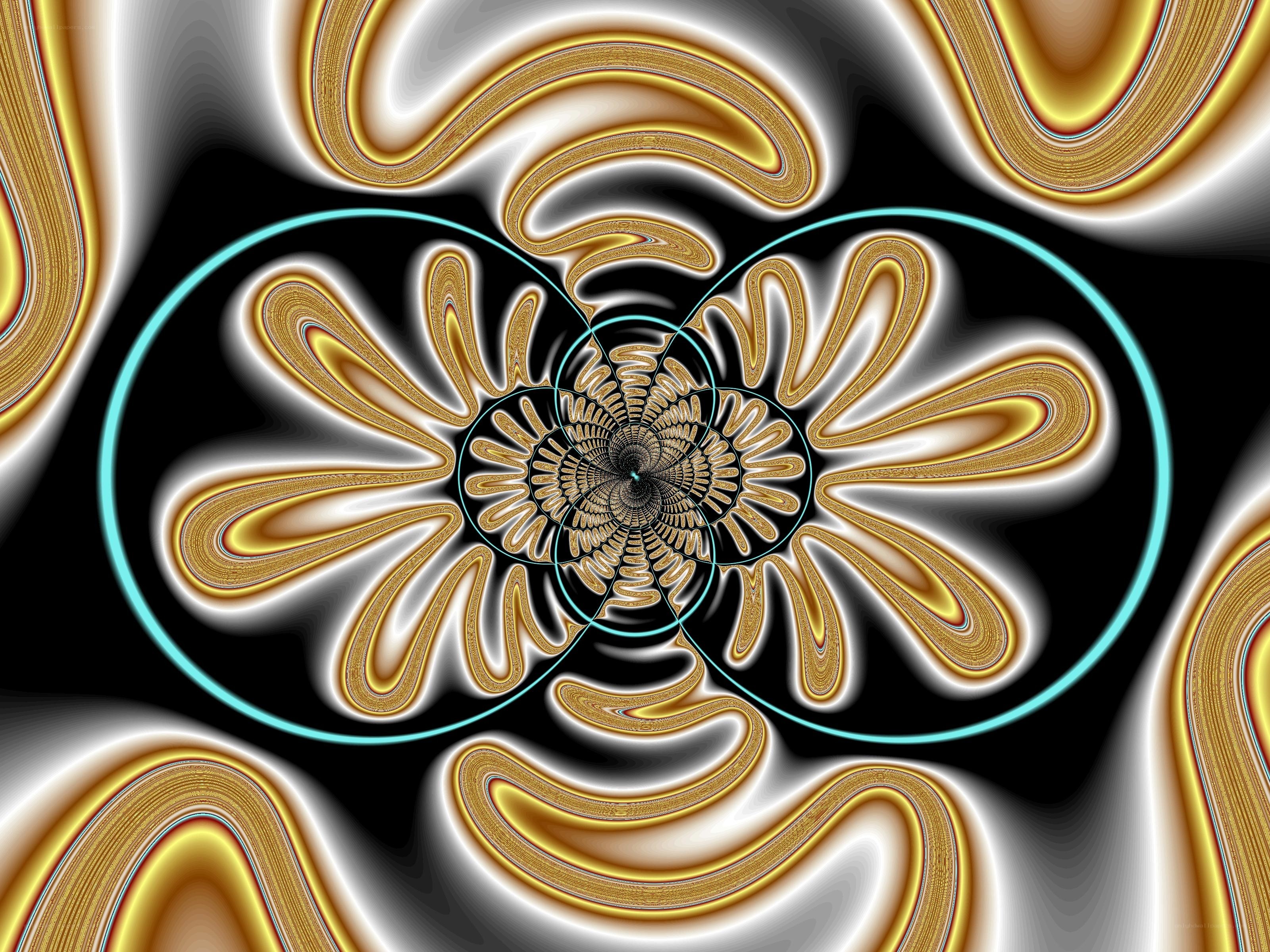 golden fractal flower pattern