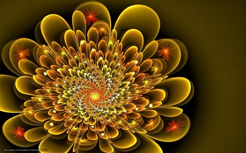 Golden fractal flower