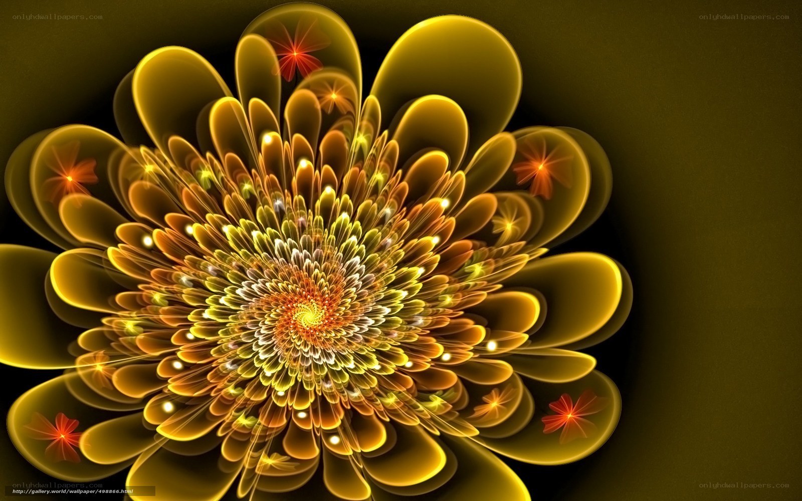 Golden fractal flower