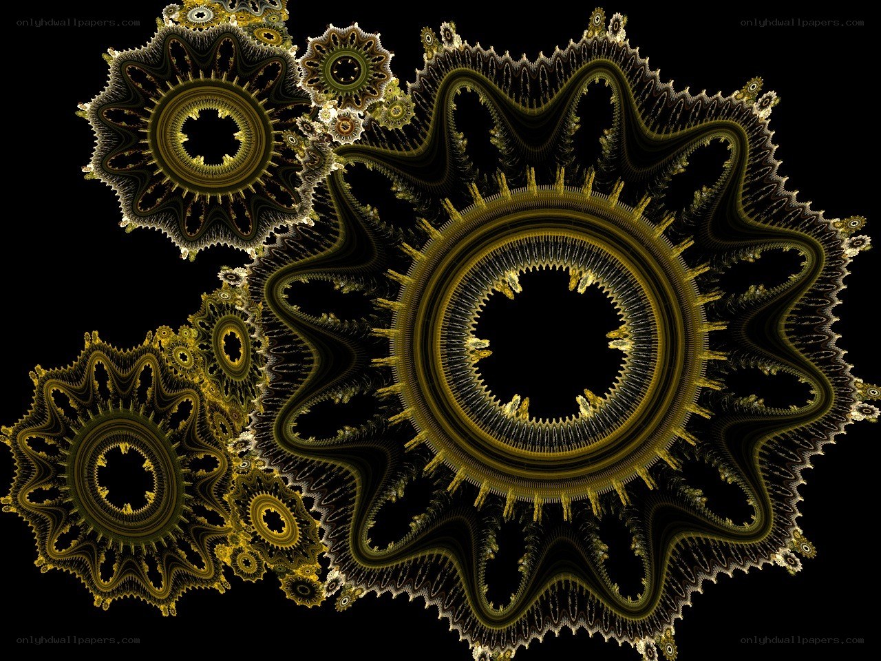 golden fractal gear patterns
