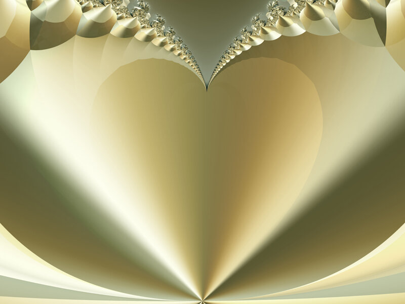 golden fractal heart design