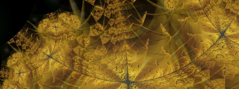 Golden fractal leaf pattern