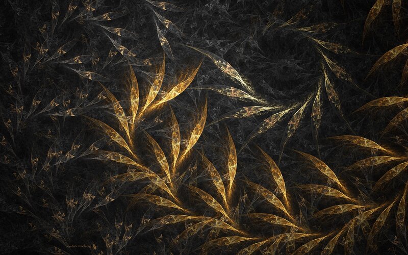 golden fractal leaf patterns
