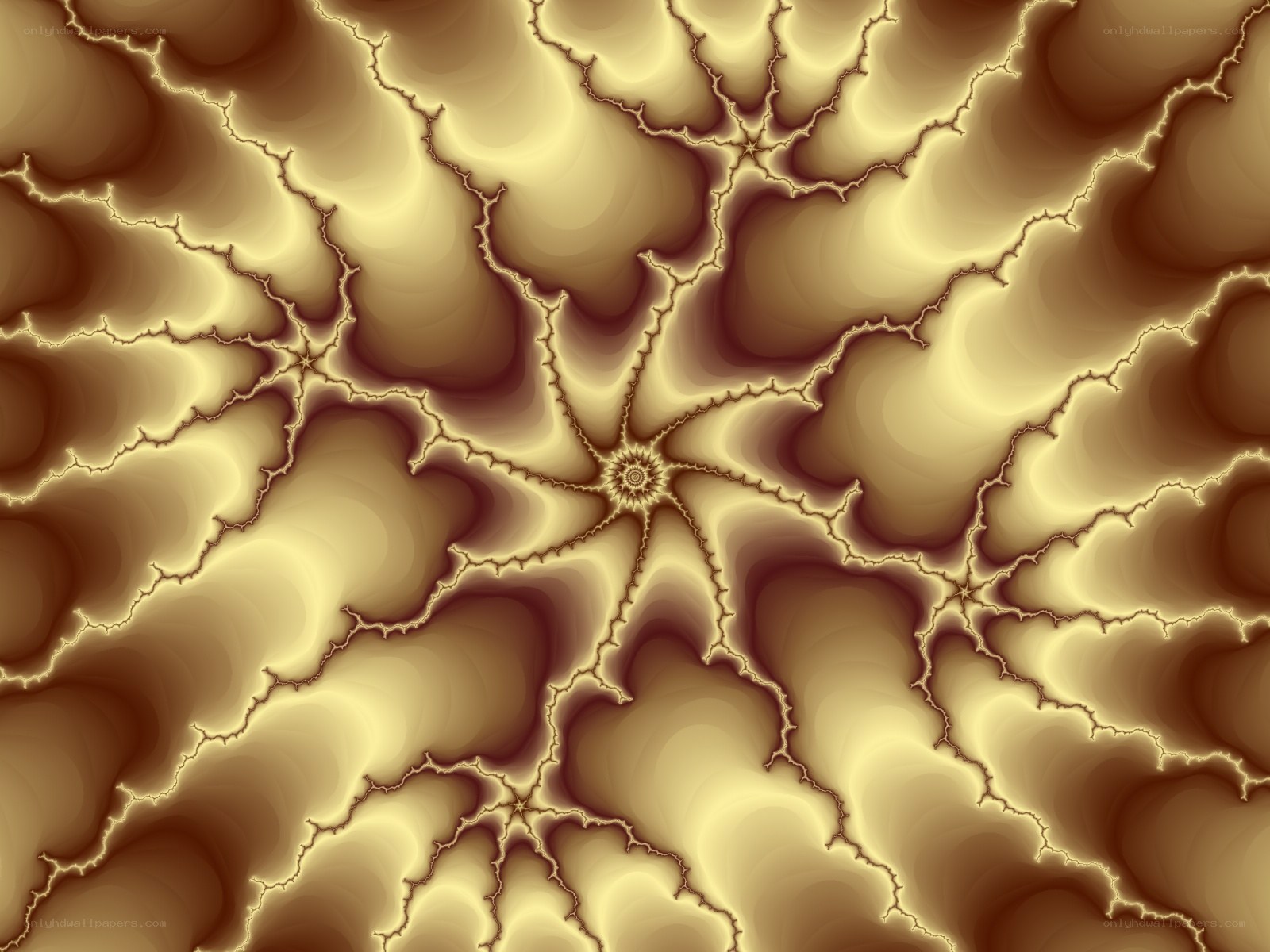 golden fractal lightning pattern