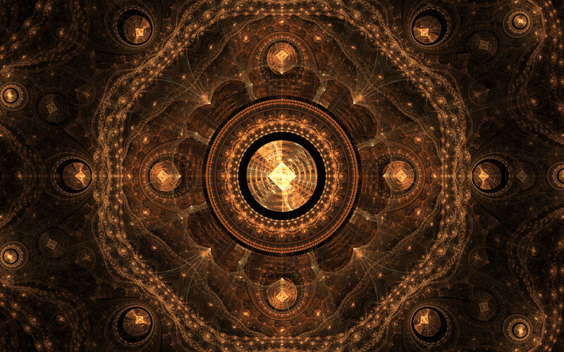 golden fractal mandala