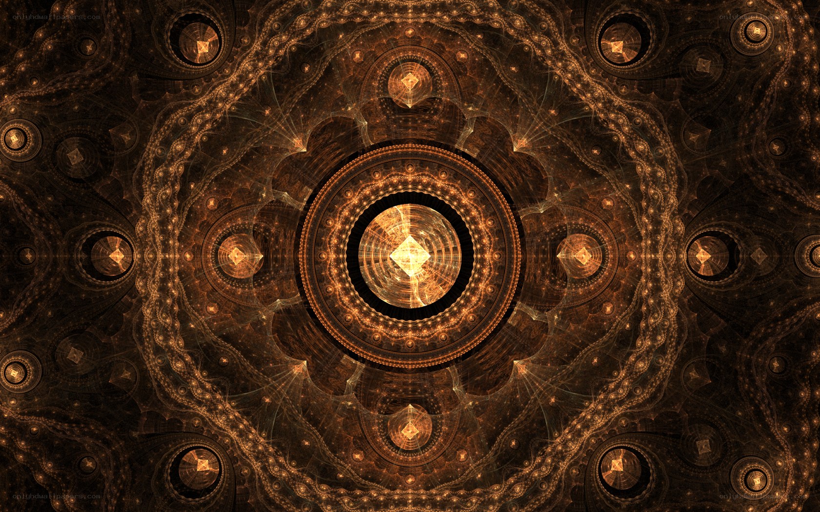 golden fractal mandala