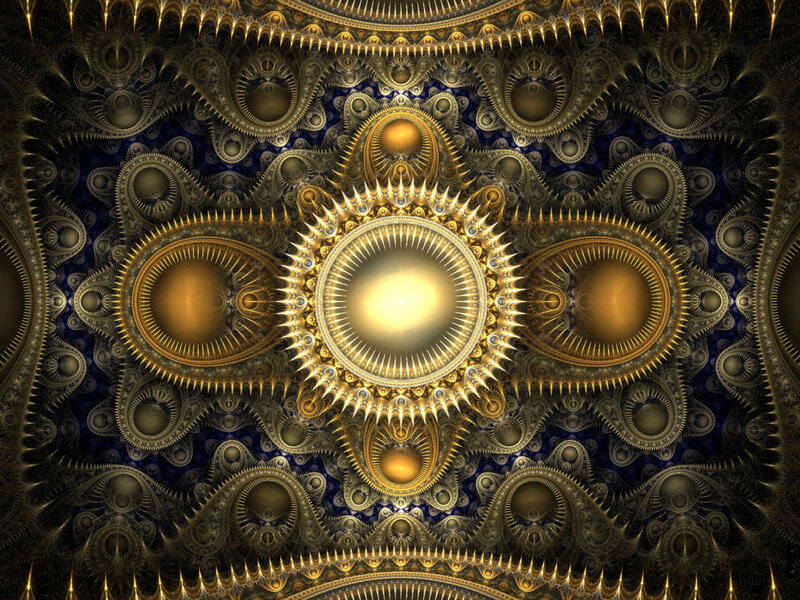 golden fractal mandala