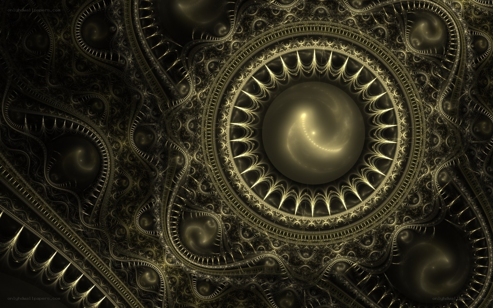 golden fractal mandala