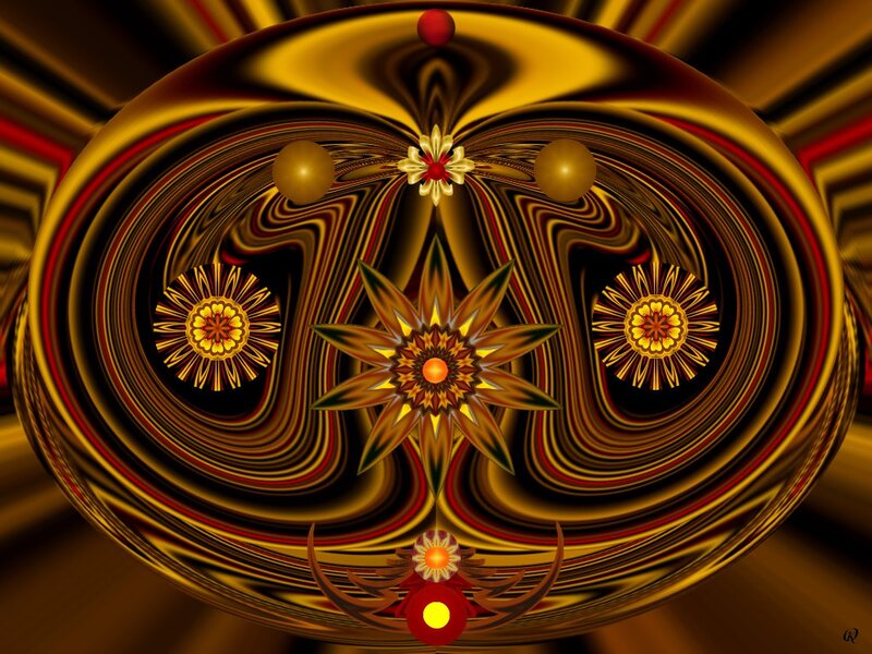 Golden Fractal Mandala — Gold
