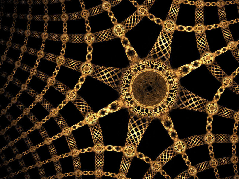 golden fractal network pattern