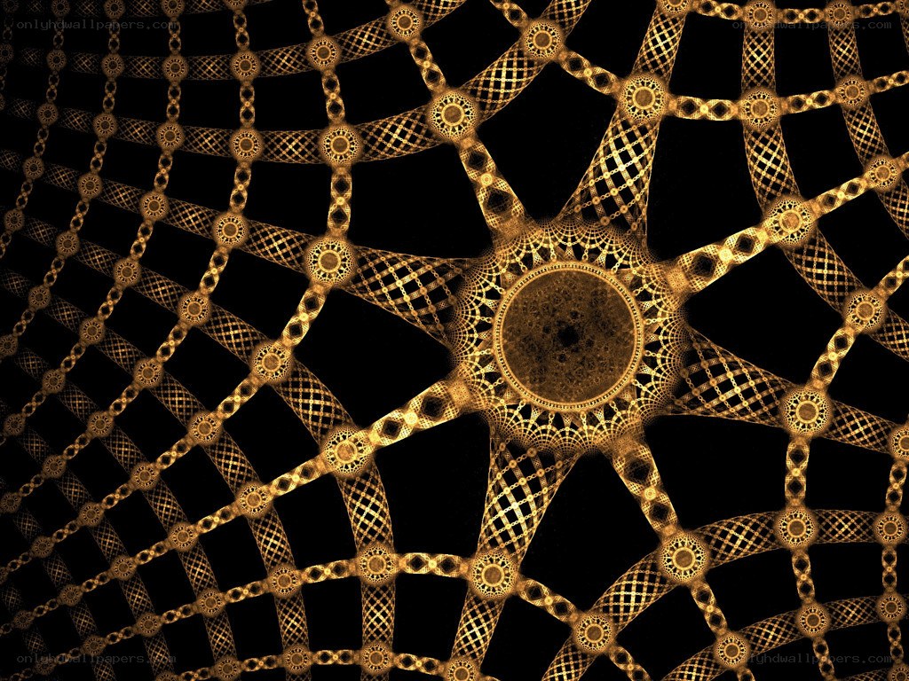 golden fractal network pattern