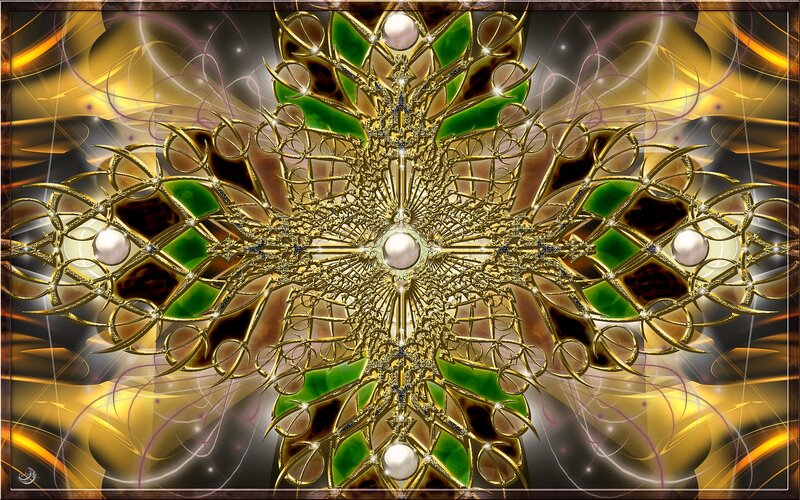 Golden Fractal Ornament