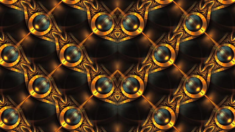 Golden Fractal Pattern — Black, Dramatic