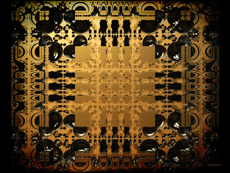 Golden Fractal Pattern — Gold, Complex