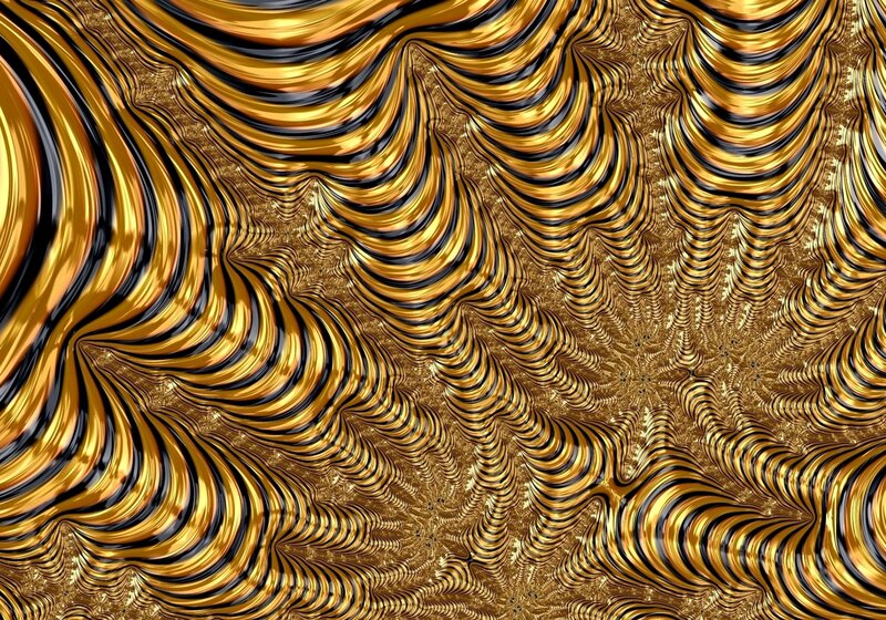 Golden Fractal Pattern — Gold, Dynamic