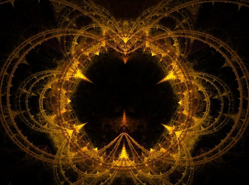 Golden Fractal Pattern — Gold, Mystical