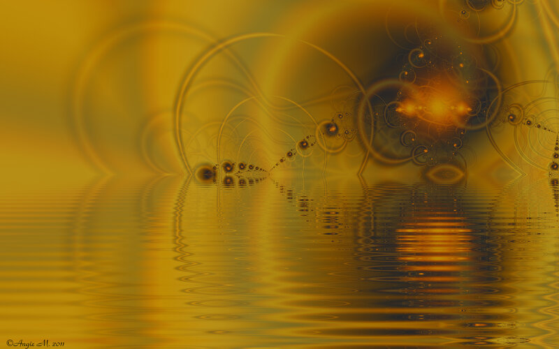 Golden Fractal Pattern — Gold, Serene