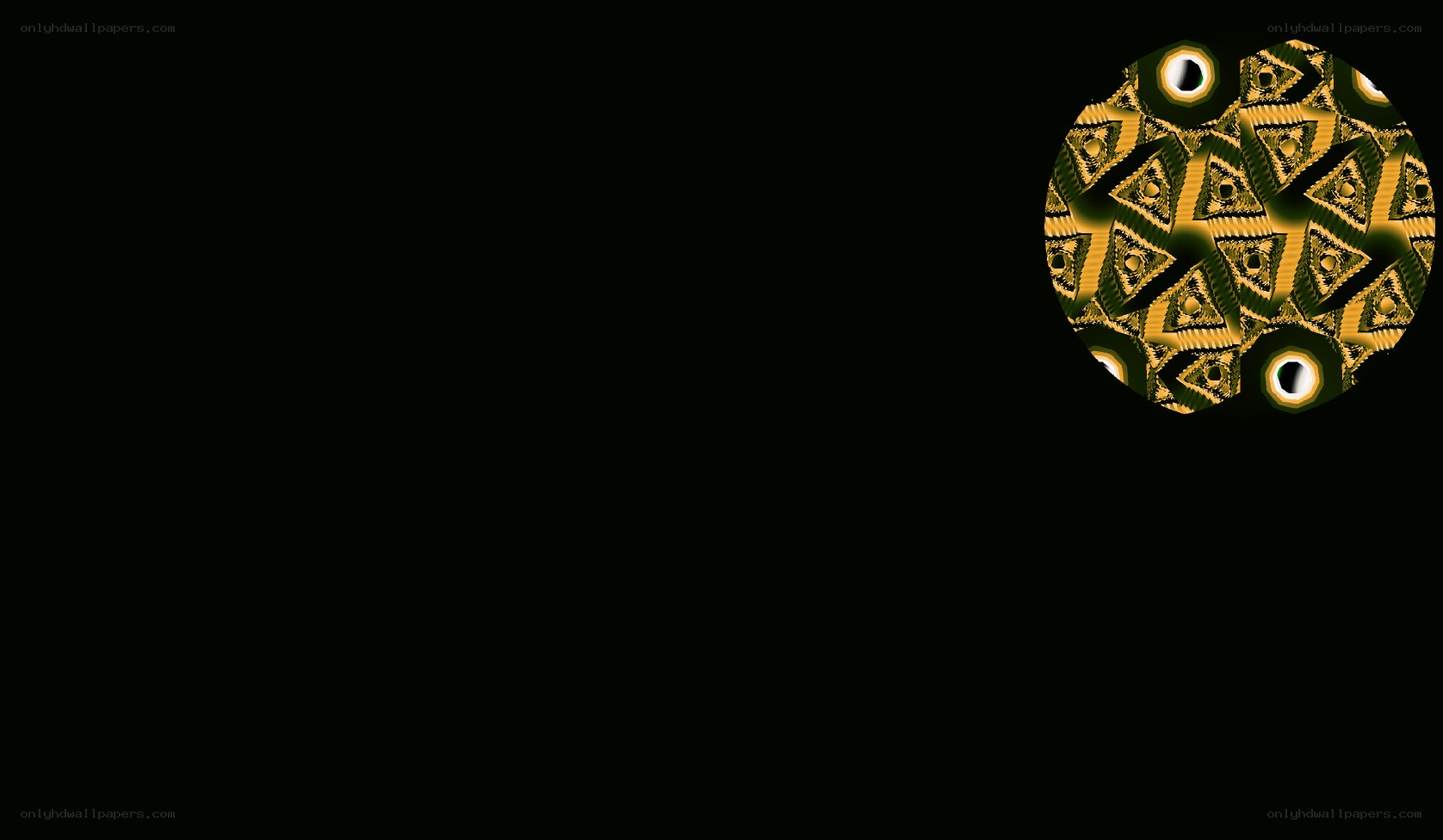 golden fractal pattern on black