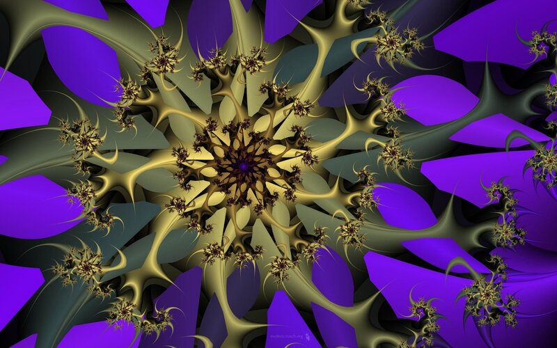 Golden Fractal Pattern — Purple