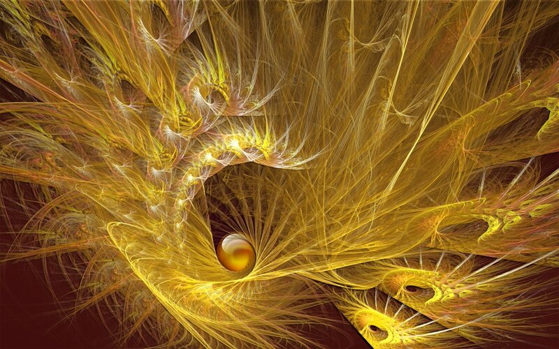 Golden Fractal Pattern — Yellow