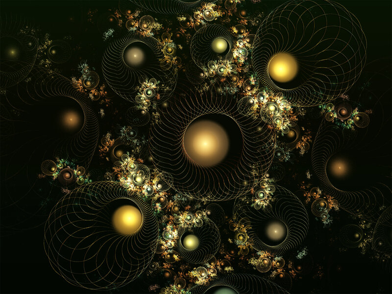 Golden Fractal Patterns — Black