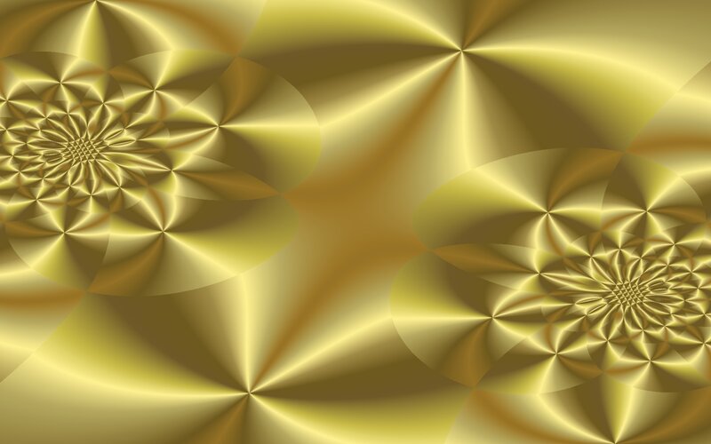 Golden Fractal Patterns — Gold, Abstract