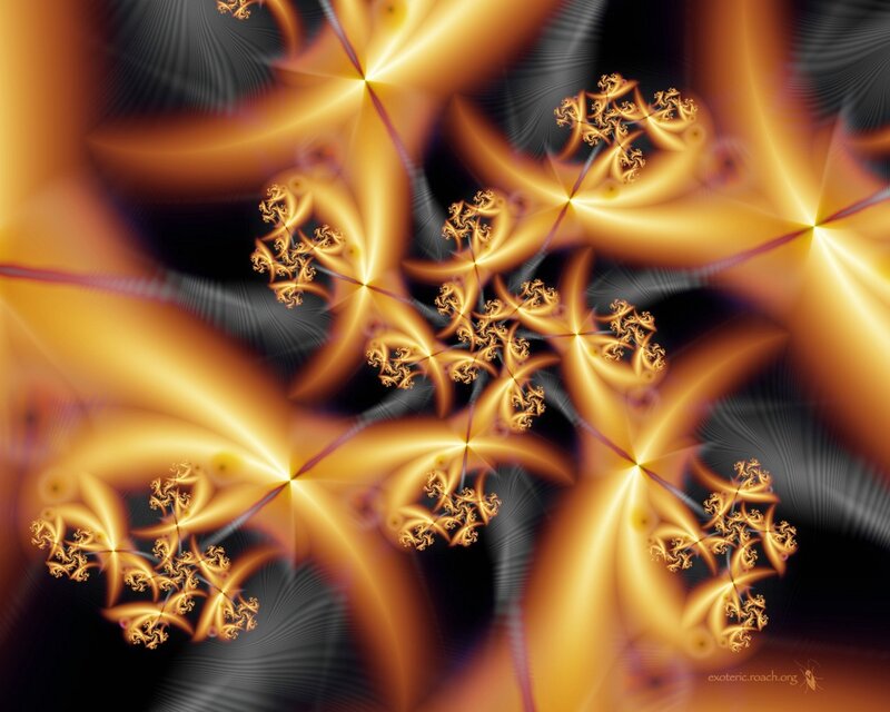 Golden Fractal Patterns — Gold, Dramatic, Abstract
