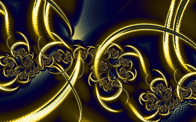 Golden Fractal Patterns — Gold, Dramatic