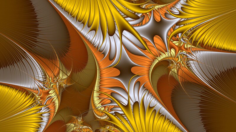 Golden Fractal Patterns — Gold, Dynamic