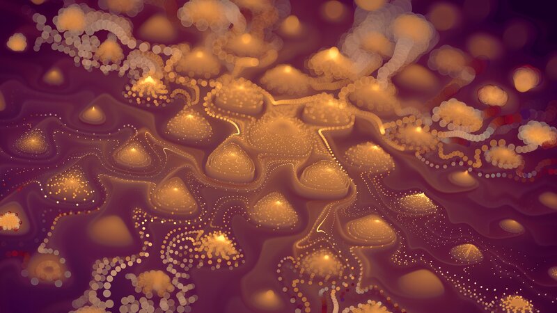 Golden Fractal Patterns — Gold, Ethereal