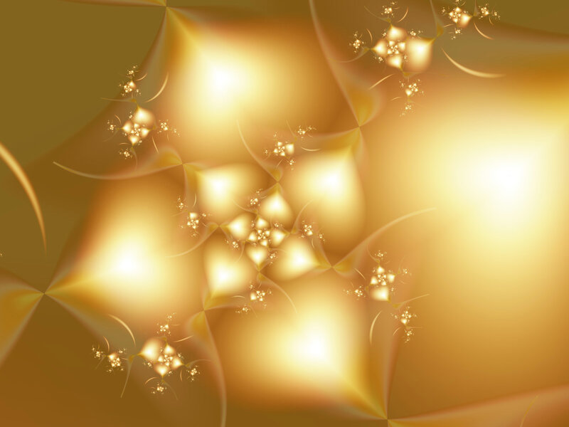 Golden Fractal Patterns — Gold, Luminous