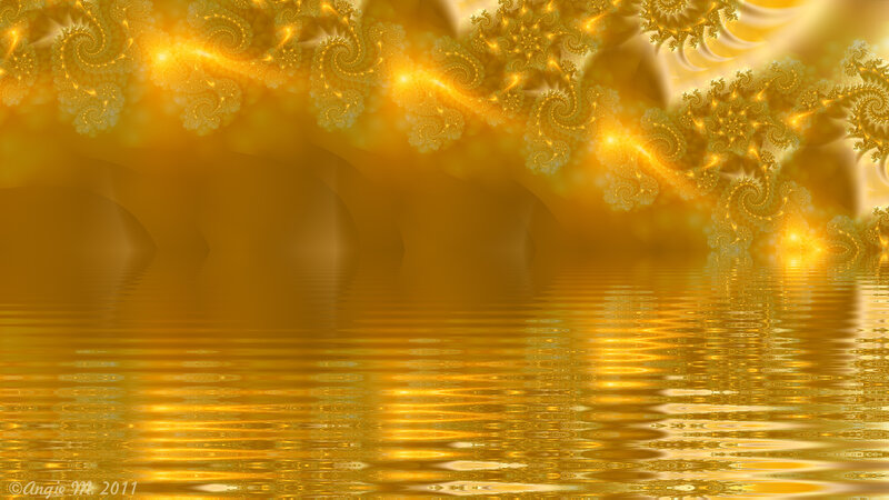 Golden Fractal Patterns — Gold, Serene
