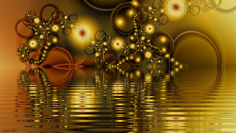 Golden Fractal Patterns — Gold