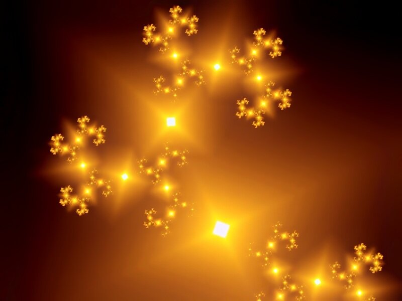 Golden Fractal Patterns — Gold, Warm