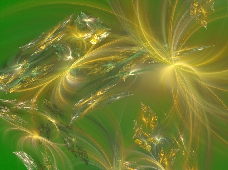 Golden Fractal Patterns — Green
