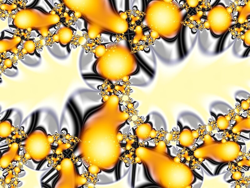 Golden Fractal Patterns — Yellow, Dynamic