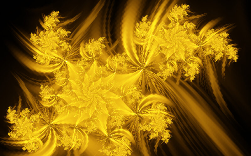 Golden Fractal Patterns — Yellow